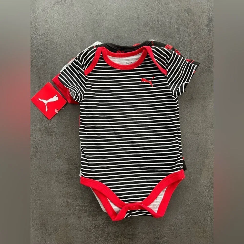 NWT Puma Set of 4 Short Sleeve Onesies - 0-3 months
